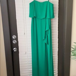 BCBG Emerald Green Strapless Formal Dress